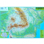 Harta fizica Romania A3